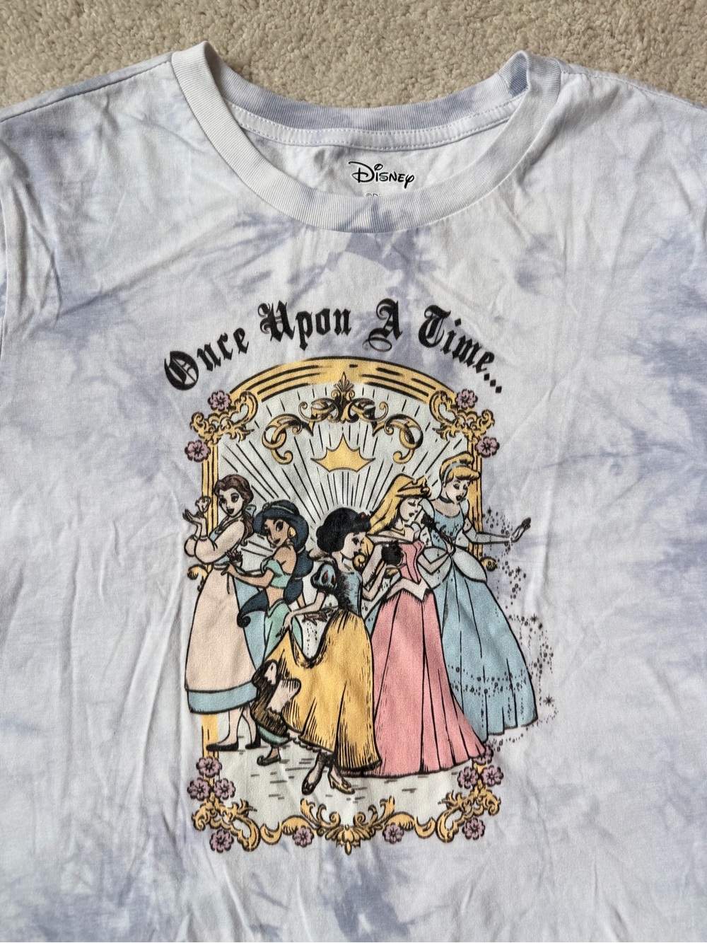 Disney 'Once Upon A Time' Lavender Tie-Dye Princess Cropped Baby Tee - Picture 2 of 6